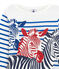 Creatief marinetruitje voor jongens wit MARSHMALLOW/blauw PERSE