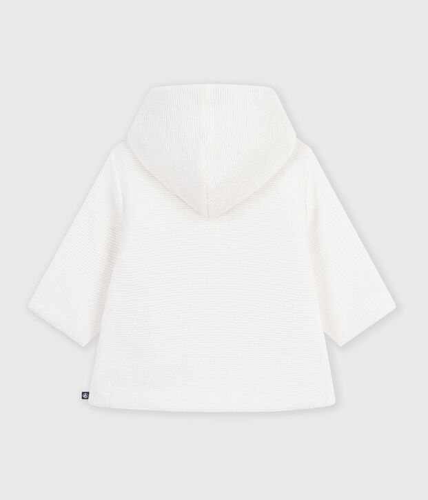 Veste b&eacute;b&eacute; ouatin&eacute;e en tricot et doublure milleraies blanc