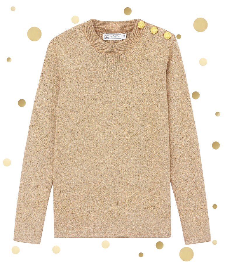 Pull marin iconique femme marron/jaune