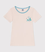 Katoenen T-shirt met korte mouw voor kinderen beige PANACOTTA