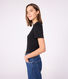 L'Iconique, T-shirt met korte mouw van effen ribstof voor dames