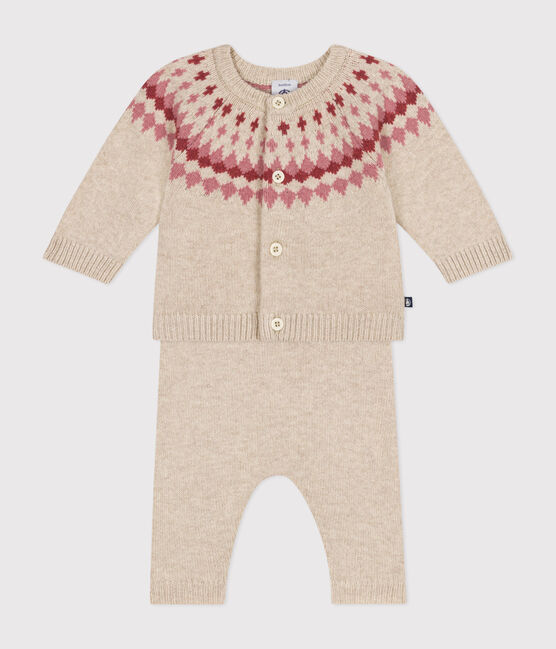 Ensemble 2 pièces en tricot bébé rose AVALANCHE/ ROSEWOOD