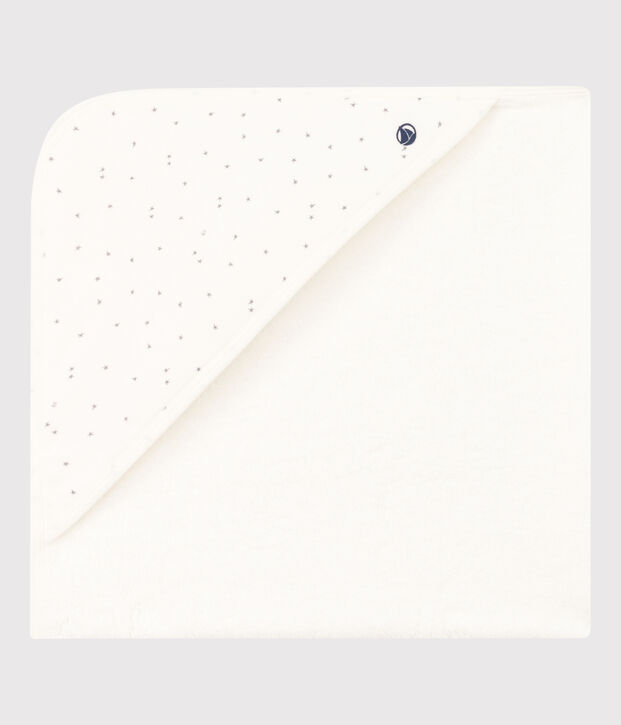 Carr&eacute; de bain en &eacute;ponge blanc/gris