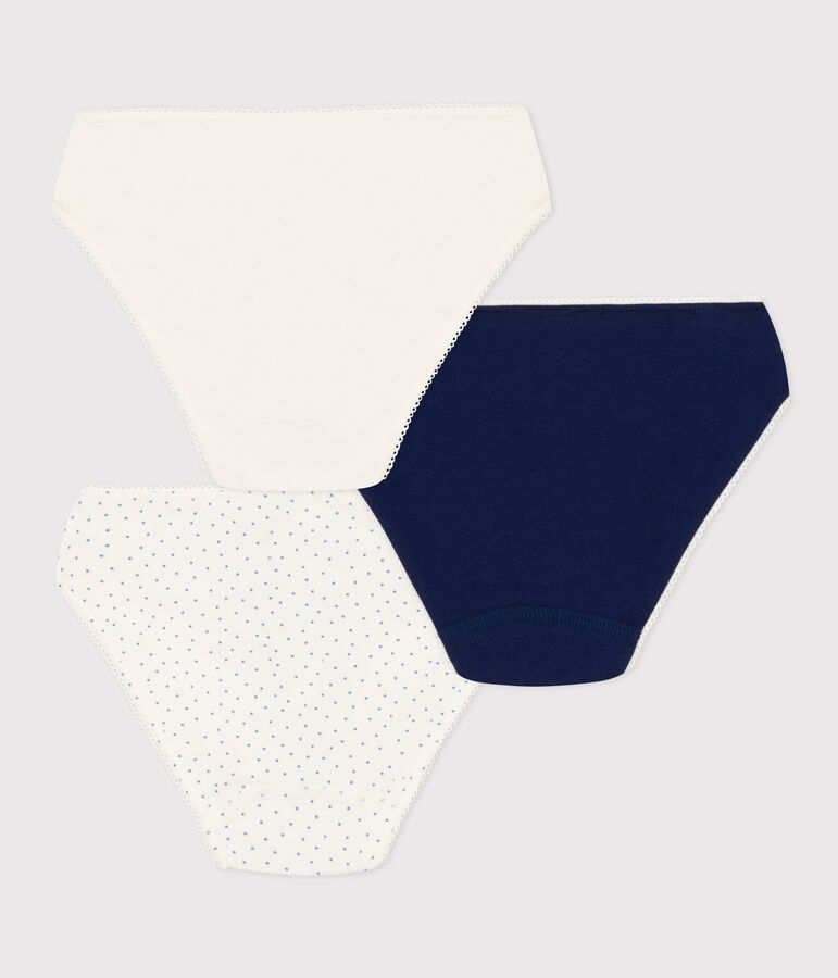 Lot de 3 culottes &agrave; pois en coton et &eacute;lasthanne petite fille multicouleur