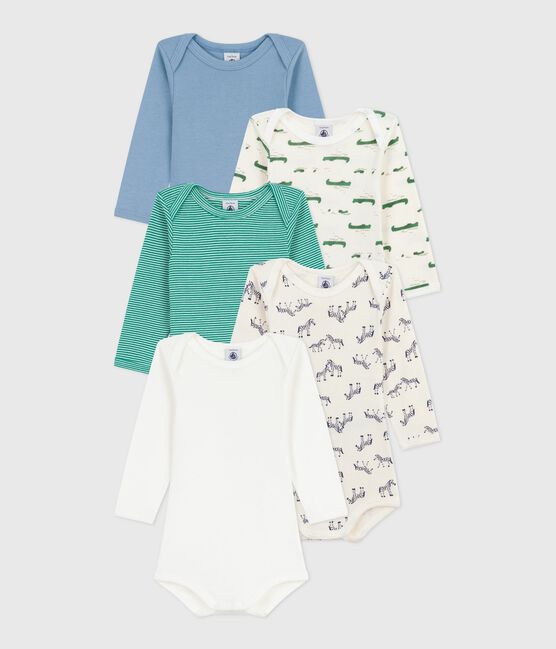 Setje van katoenen body's met lange mouwen en dierenprint voor baby's variante 1