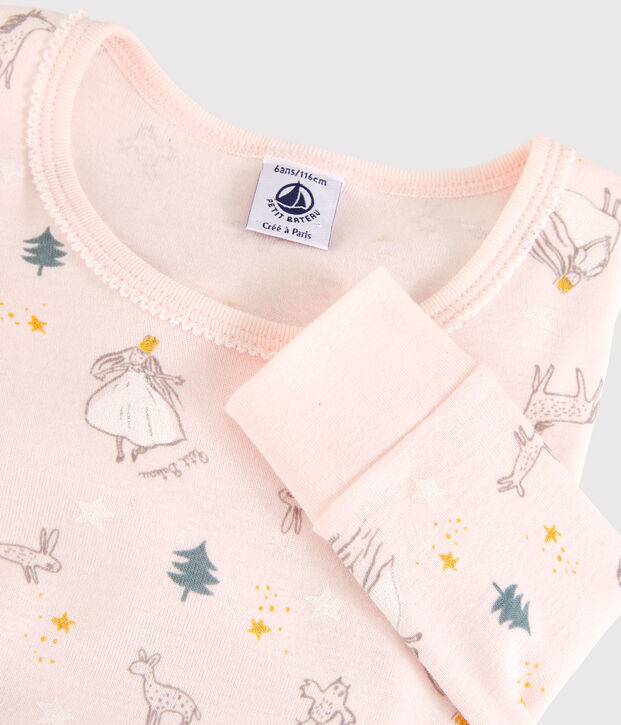 Pyjama snugfit imprim&eacute; princesses petite fille en coton rose/multicouleur