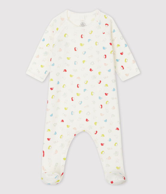Dors-bien chiots colorés bébé en coton biologique blanc MARSHMALLOW/blanc MULTICO