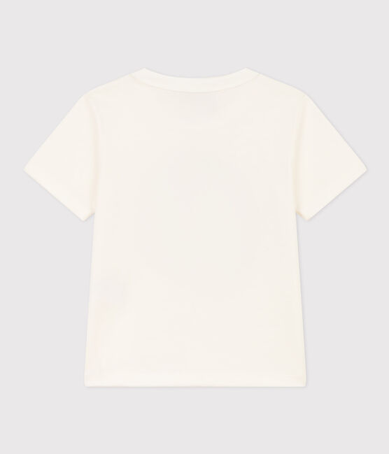 Katoenen T-shirt met korte mouwen voor jongens/meisjes wit MARSHMALLOW