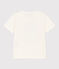 Katoenen T-shirt met korte mouwen voor jongens/meisjes wit MARSHMALLOW