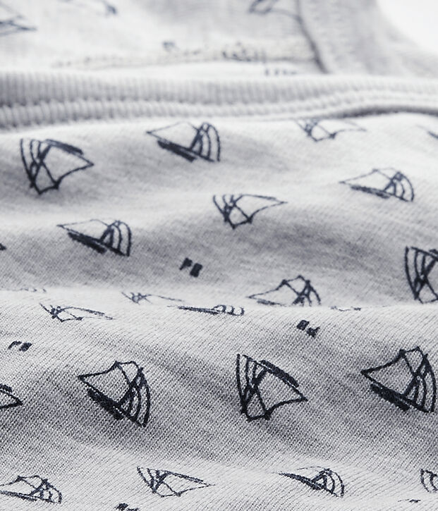 Body naissance gar&ccedil;on manches longues imprim&eacute; gris/bleu