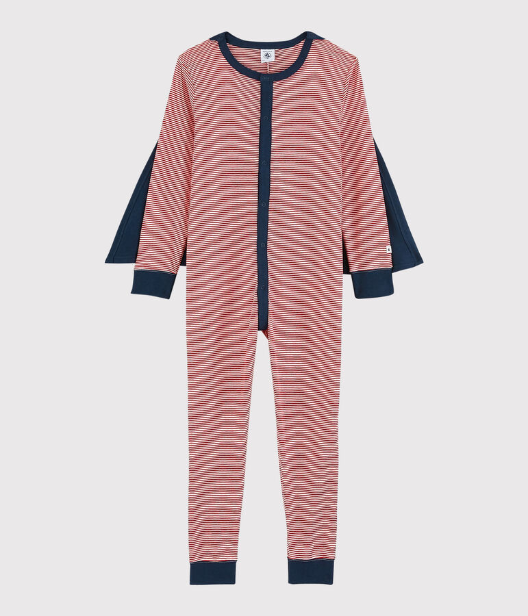 Jumpsuit superheldenkostuum van katoen voor kleine jongens rood/wit