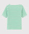 T-shirt van jersey met korte mouwen voor meisjes groen ALOEVERA/wit MARSHMALLOW
