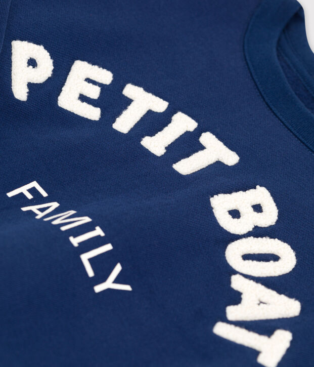 Sweatshirt en molleton enfant fille / gar&ccedil;on bleu fonc&eacute;