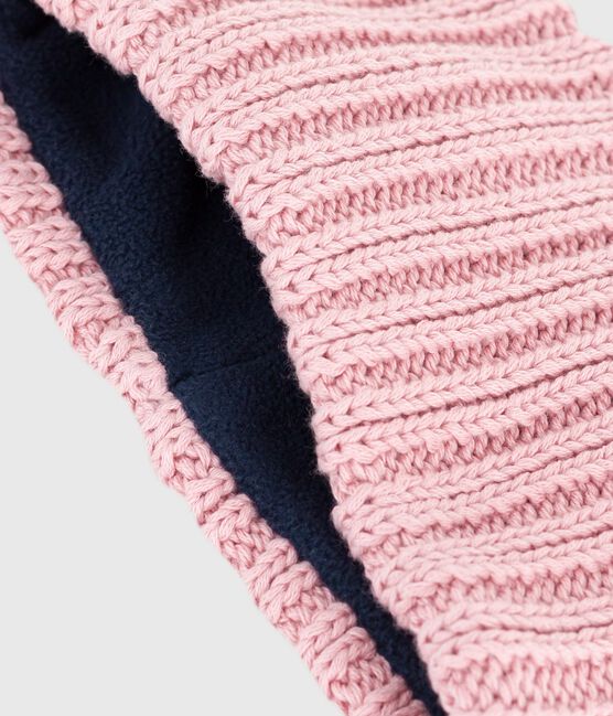 Snood bébé en tricot doublé en polaire rose CHARME