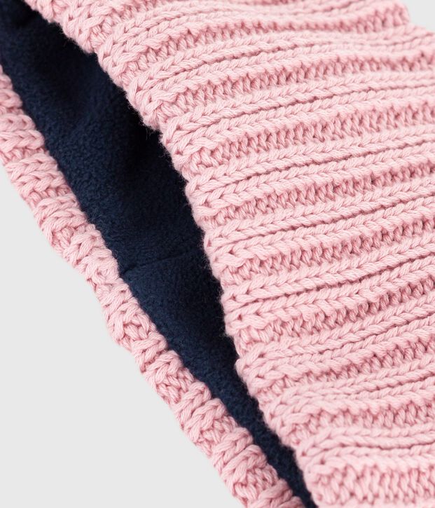 Gebreide colsjaal met fleecevoering voor baby's roze
