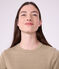 Dames-T-shirt van effen katoen met korte mouwen beige