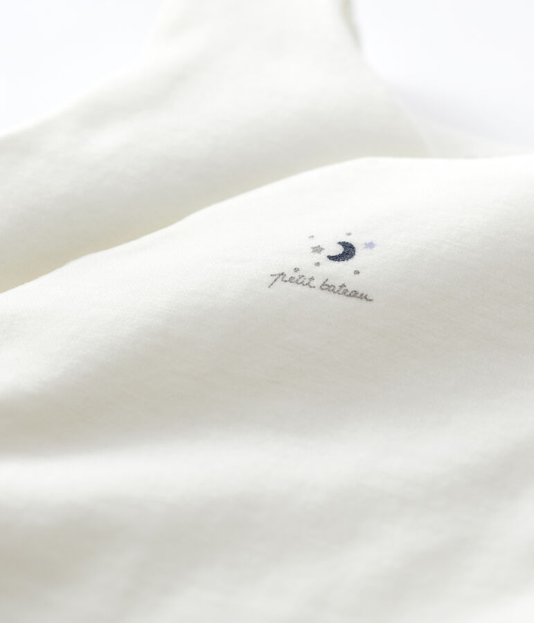 Trappelzakje van velours in biokatoen voor baby's wit