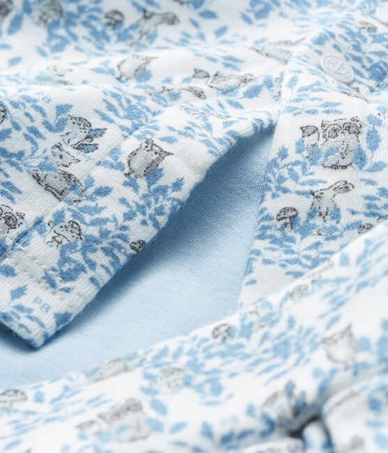 Ensemble trois pièces bébé garçon en côte blanc MARSHMALLOW/blanc MULTICO