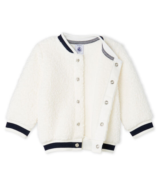 Cardigan baby gemixt van wollige sherpa wit MARSHMALLOW