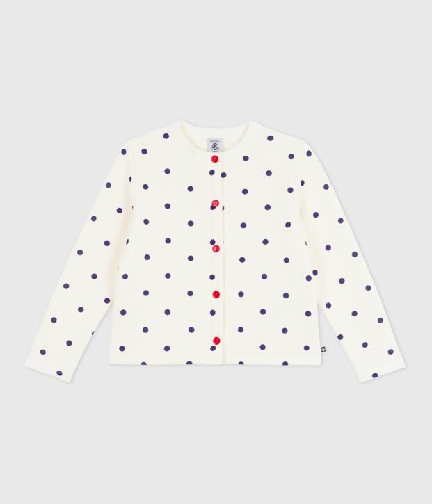 Katoenen cardigan met stippenprint voor kinderen blauw/blauw