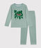 Pyjama uni en velours enfant vert PAUL
