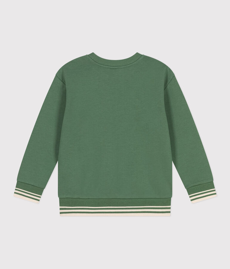 Sweatshirt enfant mixte en coton mprim&eacute; vert