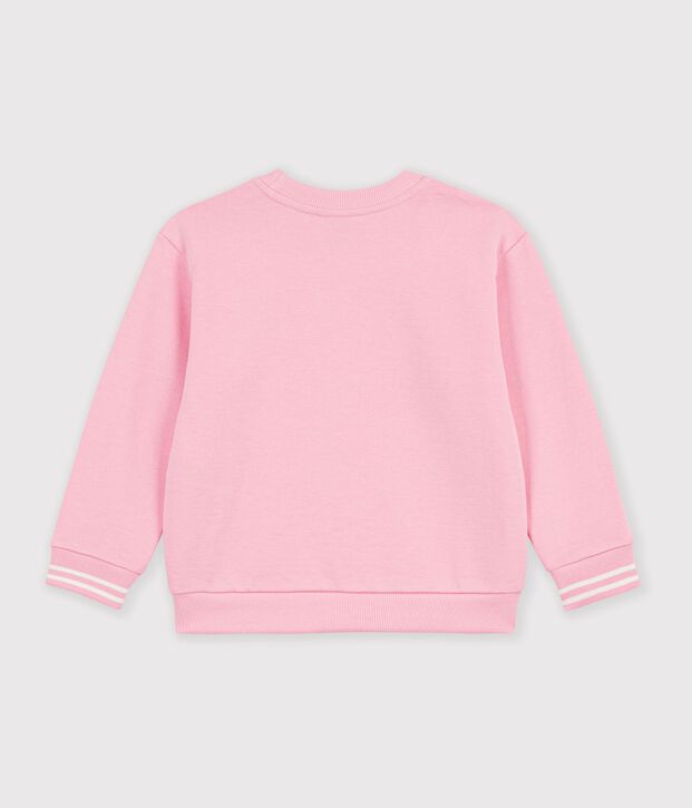 Sweatshirt enfant en coton uni rose clair