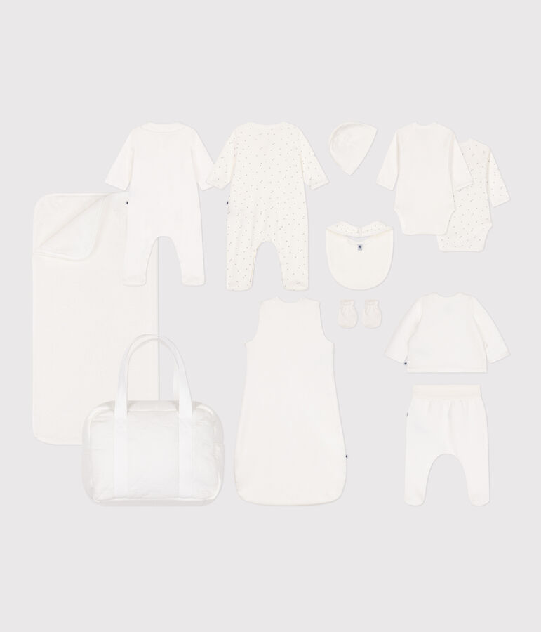 Kraamtas met kleding/accessoires van lichte stof multicouleur