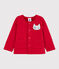Molton cardigan voor meisjesbaby rood TERKUIT