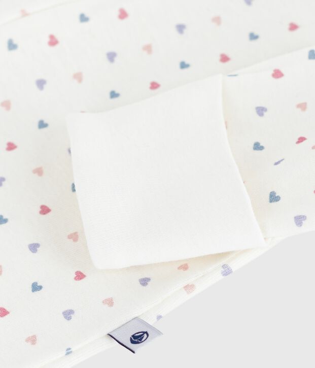 Pyjama b&eacute;b&eacute; en coton &agrave; col imprim&eacute; c&oelig;urs blanc/multicouleur