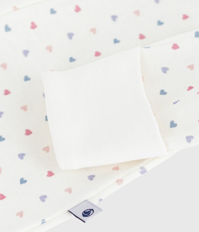 Pyjama b&eacute;b&eacute; en coton &agrave; col imprim&eacute; c&oelig;urs blanc/multicouleur