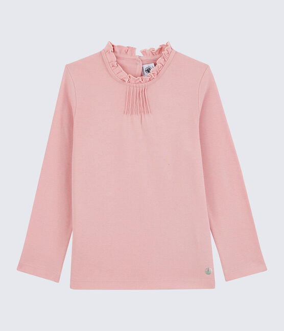 Tee-shirt manches longues en coton enfant fille rose CHARME