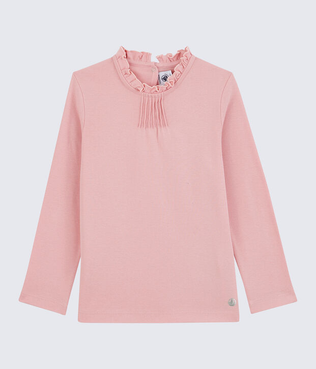 Tee-shirt manches longues en coton enfant fille rose