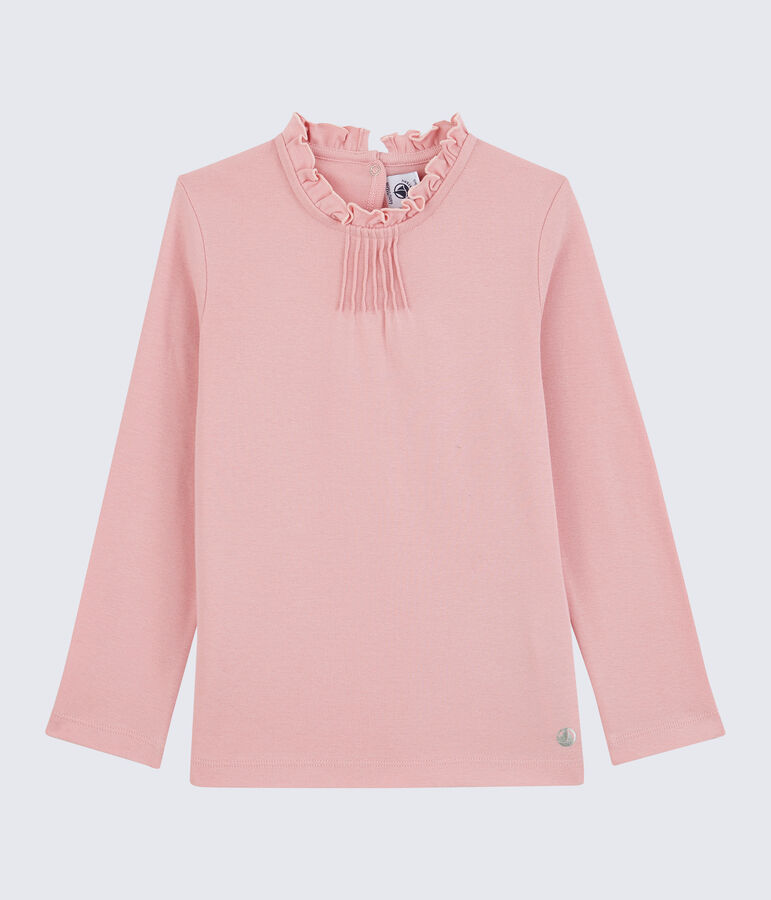 Tee-shirt manches longues en coton enfant fille rose