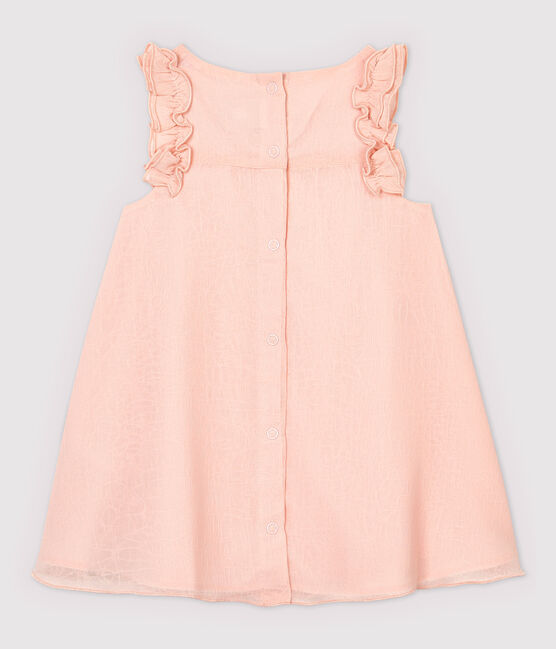 Robe manches courtes en crêpe bébé fille rose MINOIS