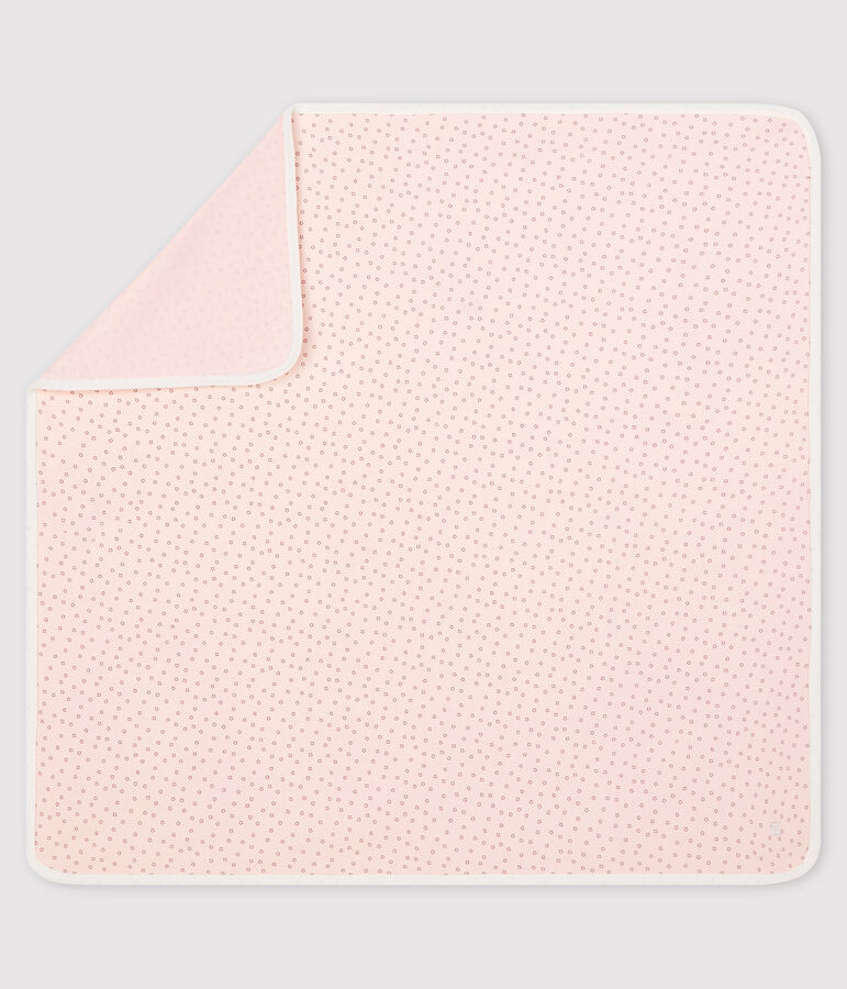 Drap de maternit&eacute; b&eacute;b&eacute; en coton biologique rose/gris