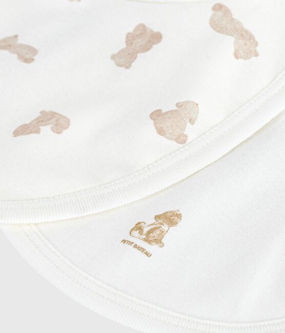 Set van katoenen slabbetjes met beertjesprint voor baby's variante 1