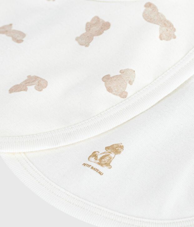 Lot de bavoirs b&eacute;b&eacute; en coton imprim&eacute; ours multicouleur