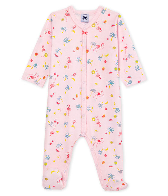 Dors bien bébé fille en côte rose VIENNE/blanc MULTICO