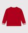 Tee-shirt enfant manches longues en coton uni rouge