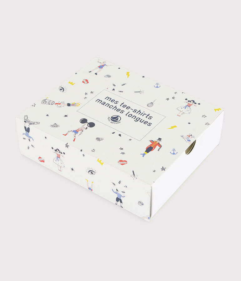 Set van 2 T-shirts met lange mouwen jongens met feestelijke print multicouleur