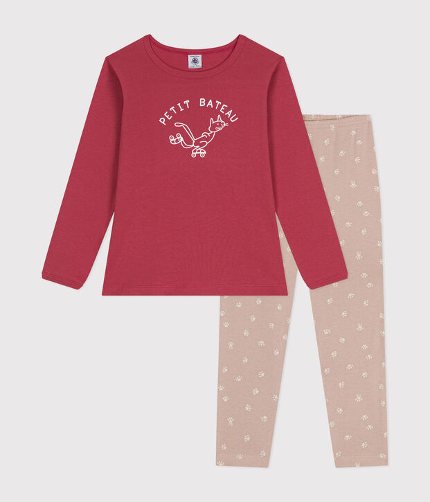 Pyjama  en coton manches longues rose/multicouleur