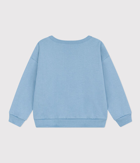 Sweatshirt bedrukt in fleece voor jongens en meisjes blauw AZUL