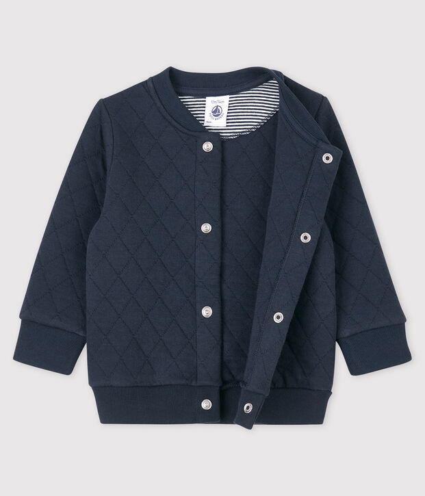 Cardigan en tubique b&eacute;b&eacute;. bleu marine