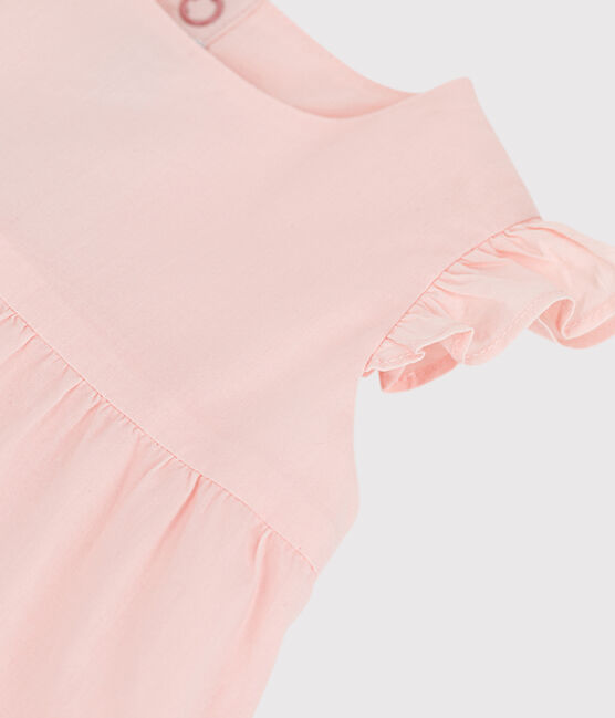 Mouwloos babyjurkje van popeline roze FLEUR