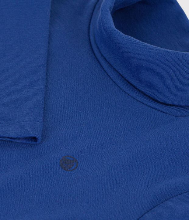 Sous-pull enfant en coton uni bleu