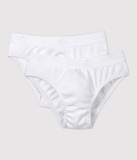 Lot de 2 slips blancs petit garçon en coton biologique variante 1