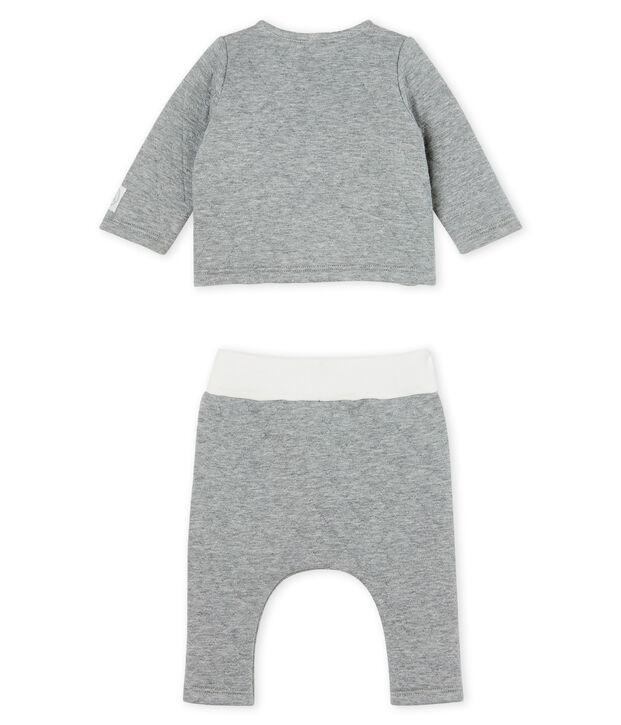 Set van 2 items voor baby's van gewatteerde tubic grijs