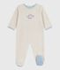 Effen fluwelen babypyjama met sluiting op de rug