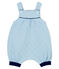 Korte salopette voor baby's van gewatteerde tubic blauw ACIER/wit MARSHMALLOW